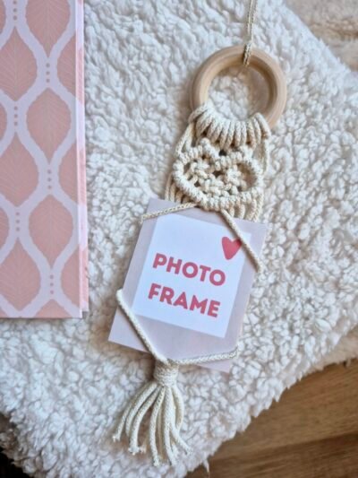 Suspension porte-photo en cordes de coton