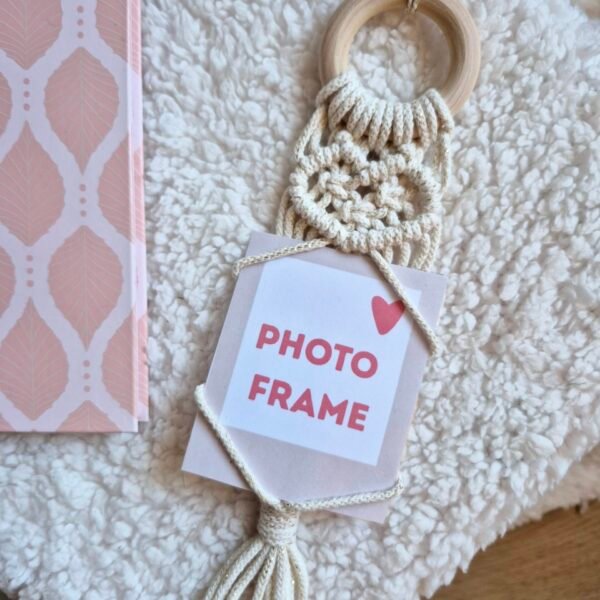 Suspension porte-photo en cordes de coton