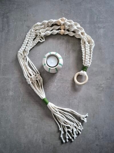 Suspension pour plante en coton – Tons naturels