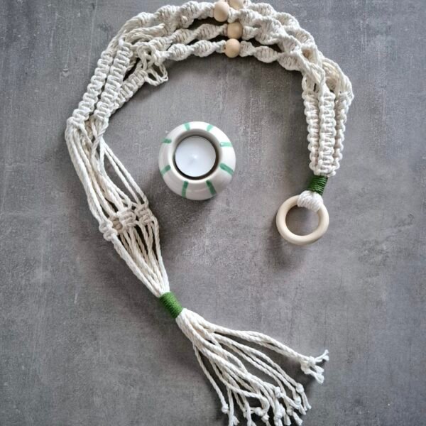 Suspension pour plante en coton – Tons naturels