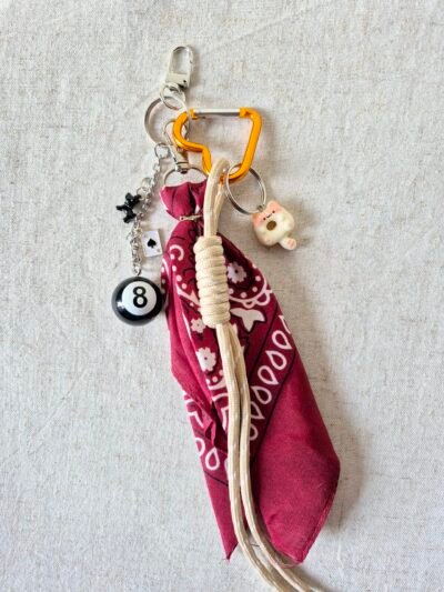 Grigri de sac tendance - bandana bordeaux