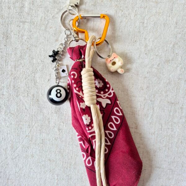 Grigri de sac tendance - bandana bordeaux