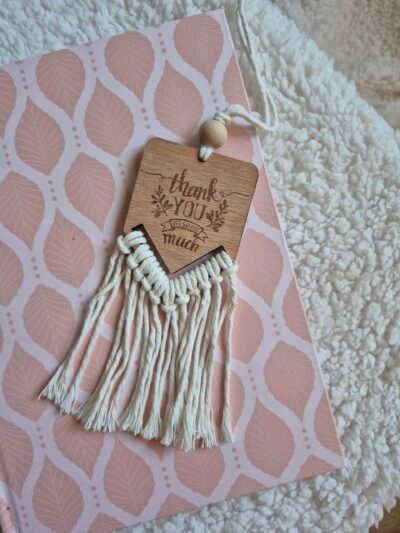 Suspension porte-bonheur bois & coton