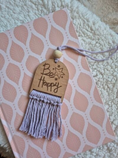 Suspension porte-bonheur bois & coton