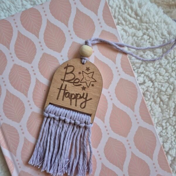 Suspension porte-bonheur bois & coton