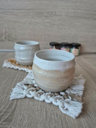 Sous-verres en coton macramé