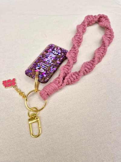 Lanière coton et résine avec inscription positive