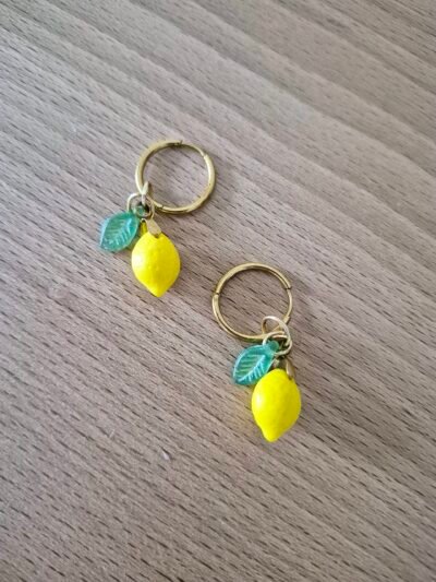 Boucles d’oreilles créoles citrons