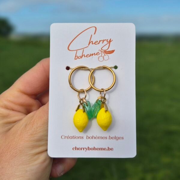 Boucles d’oreilles créoles citrons